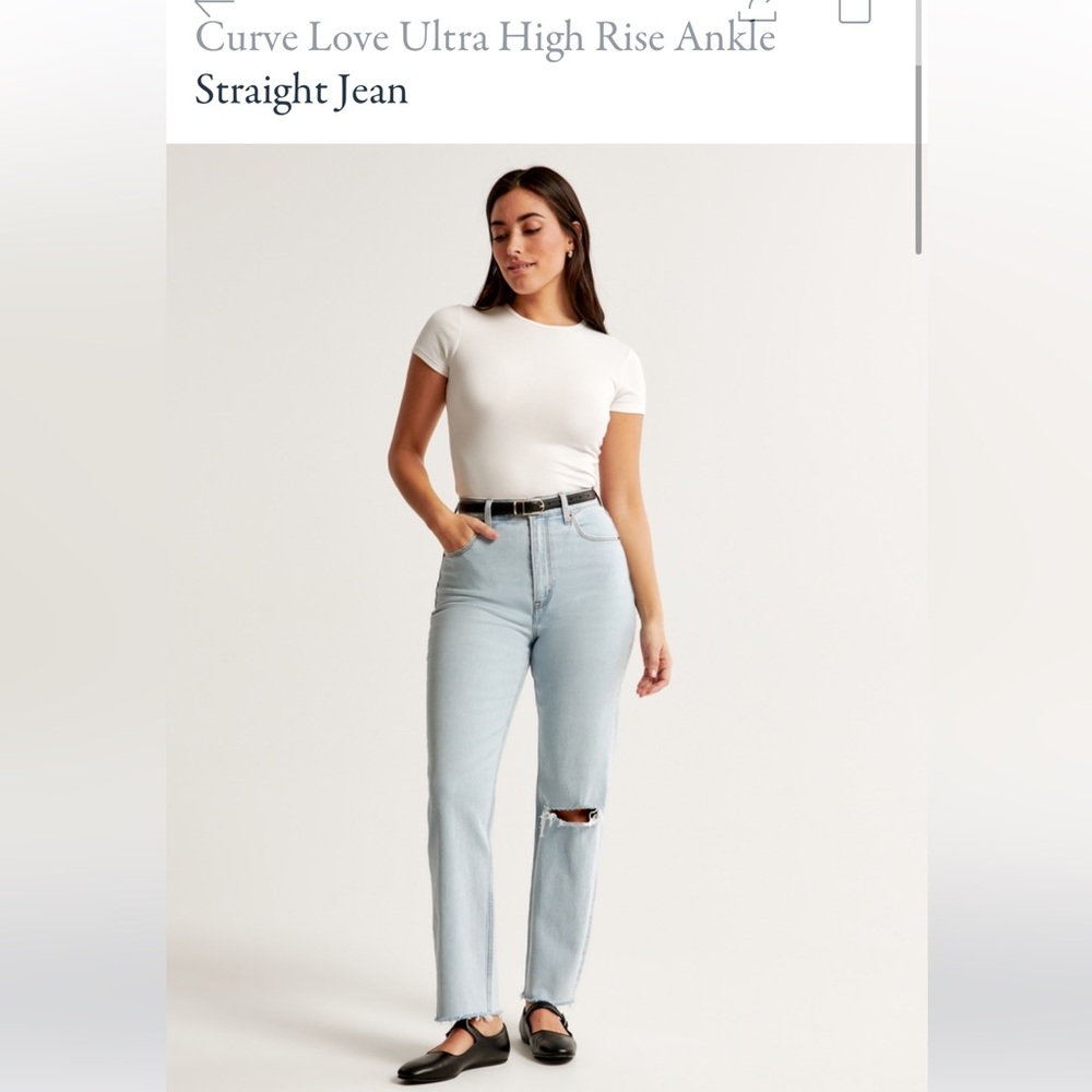Abercrombie Curve Love Ultra High Rise Ankle Straight Jean